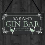 Personalised Gin Bar Home Bar Garden Signs Novelty Gin Gifts