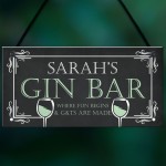 Personalised Gin Bar Home Bar Garden Signs Novelty Gin Gifts