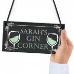 Personalised Gin Corner Home Bar Signs Novelty Garden Signs Gift