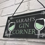 Personalised Gin Corner Home Bar Signs Novelty Garden Signs Gift