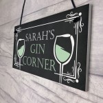 Personalised Gin Corner Home Bar Signs Novelty Garden Signs Gift