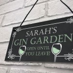 Personalised Gin Garden Hanging Home Bar Garden Sign Gin Gift