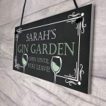 Personalised Gin Garden Hanging Home Bar Garden Sign Gin Gift