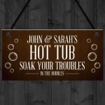 Personalised Novelty Hot Tub Signs For Garden Hanging Garden