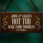 Personalised Novelty Hot Tub Signs For Garden Hanging Garden