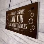 Personalised Novelty Hot Tub Signs For Garden Hanging Garden