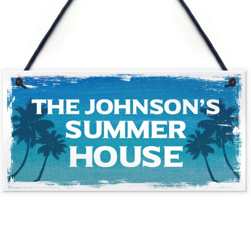 Summer House Sign Personalised Hanging Novelty Garden Sign