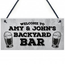 Backyard Bar Personalised Sign Novelty Home Bar Garden Sign