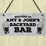 Backyard Bar Personalised Sign Novelty Home Bar Garden Sign