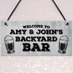 Backyard Bar Personalised Sign Novelty Home Bar Garden Sign