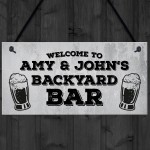 Backyard Bar Personalised Sign Novelty Home Bar Garden Sign