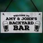 Backyard Bar Personalised Sign Novelty Home Bar Garden Sign