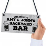 Backyard Bar Personalised Sign Novelty Home Bar Garden Sign