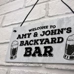 Backyard Bar Personalised Sign Novelty Home Bar Garden Sign