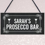 Personalised Prosecco Bar Sign Hanging Door Sign Home Bar Plaque