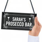 Personalised Prosecco Bar Sign Hanging Door Sign Home Bar Plaque