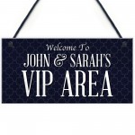 VIP AREA Sign Personalised Hanging Garden Home Bar Pub Sign