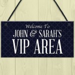 VIP AREA Sign Personalised Hanging Garden Home Bar Pub Sign