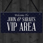 VIP AREA Sign Personalised Hanging Garden Home Bar Pub Sign