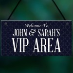 VIP AREA Sign Personalised Hanging Garden Home Bar Pub Sign