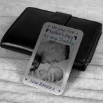 First Fathers Day Gift Wallet Card Personalised Photo Dad Baby