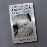 First Fathers Day Gift Wallet Card Personalised Photo Dad Baby