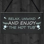 Hanging Hot Tub Sign For Garden Novelty Garden Wall Sign Gifts