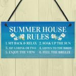 Summer House Rules Hanging Garden Shed Sign Home Decor Sign