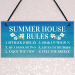 Summer House Rules Hanging Garden Shed Sign Home Decor Sign