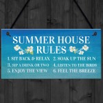 Summer House Rules Hanging Garden Shed Sign Home Decor Sign
