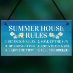 Summer House Rules Hanging Garden Shed Sign Home Decor Sign