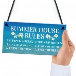 Summer House Rules Hanging Garden Shed Sign Home Decor Sign