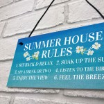 Summer House Rules Hanging Garden Shed Sign Home Decor Sign