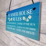 Summer House Rules Hanging Garden Shed Sign Home Decor Sign