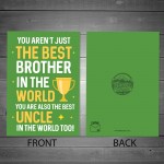 Worlds Best Brother And Uncle Birthday Card For Brother Birthday