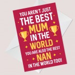 Best Mum Birthday Card For Mum And Nan Novelty Birthday Card