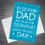 Rude Humour Fathers Day Card Funny Cheeky Fathers Day Card