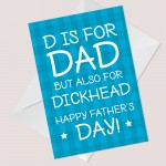 Rude Humour Fathers Day Card Funny Cheeky Fathers Day Card