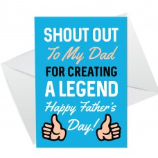 Dad Fathers Day Card Novelty Card For Dad Daddy Father Funny