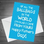Fathers Day Funny Rude Humour Card For Dad Card For Him