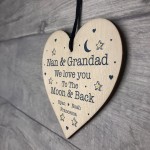 Personalised Nan And Grandad Gift Wood Heart Grandparent Gift