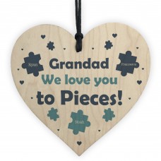 Grandad We Love You Gift Personalised Heart Birthday Fathers Day