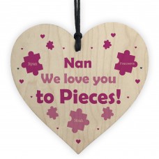 Nan We Love You Gift Personalised Heart Birthday Thank You Gift