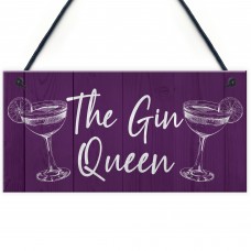 Funny Gin Gift For Friend Gin Queen Sign For Home Bar Garden