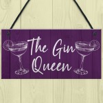 Funny Gin Gift For Friend Gin Queen Sign For Home Bar Garden
