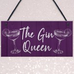 Funny Gin Gift For Friend Gin Queen Sign For Home Bar Garden