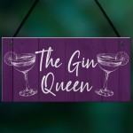 Funny Gin Gift For Friend Gin Queen Sign For Home Bar Garden