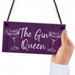 Funny Gin Gift For Friend Gin Queen Sign For Home Bar Garden