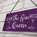 Funny Gin Gift For Friend Gin Queen Sign For Home Bar Garden