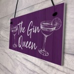 Funny Gin Gift For Friend Gin Queen Sign For Home Bar Garden